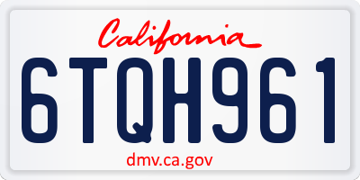 CA license plate 6TQH961