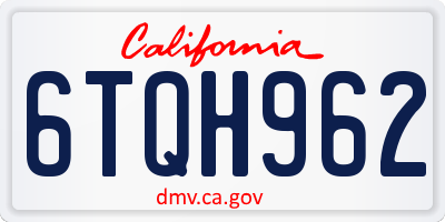 CA license plate 6TQH962
