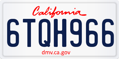 CA license plate 6TQH966