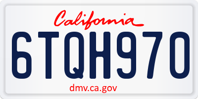 CA license plate 6TQH970