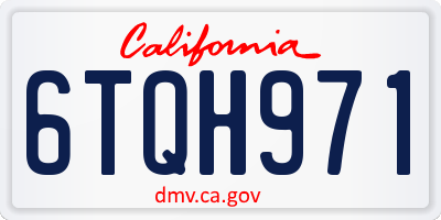 CA license plate 6TQH971
