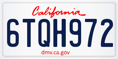 CA license plate 6TQH972