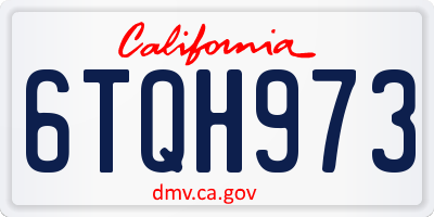 CA license plate 6TQH973