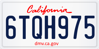 CA license plate 6TQH975