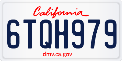 CA license plate 6TQH979