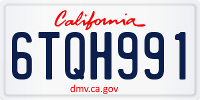CA license plate 6TQH991
