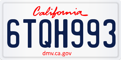 CA license plate 6TQH993