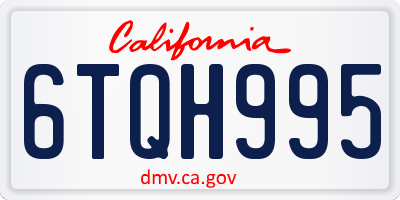 CA license plate 6TQH995