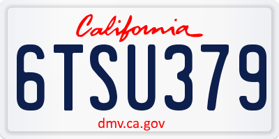 CA license plate 6TSU379
