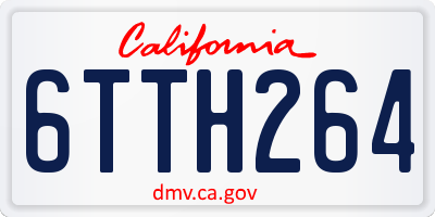 CA license plate 6TTH264