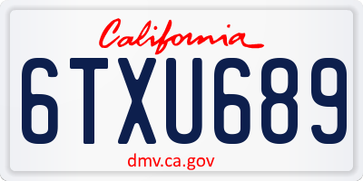 CA license plate 6TXU689