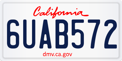 CA license plate 6UAB572