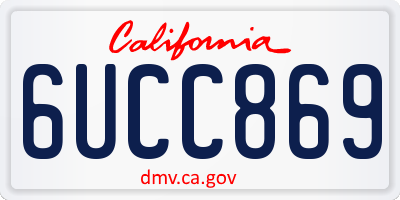 CA license plate 6UCC869