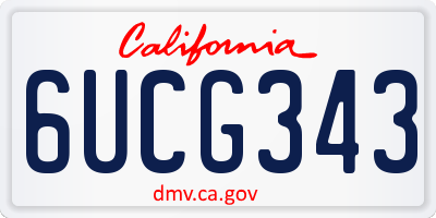 CA license plate 6UCG343