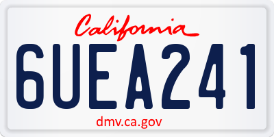 CA license plate 6UEA241