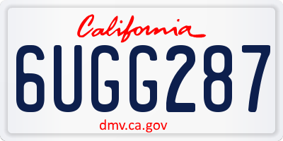 CA license plate 6UGG287