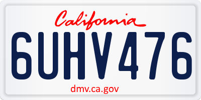 CA license plate 6UHV476