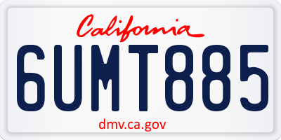 CA license plate 6UMT885