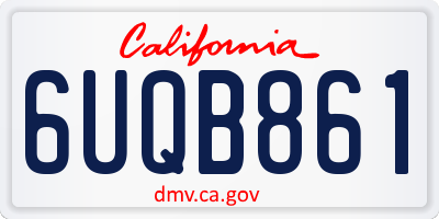 CA license plate 6UQB861