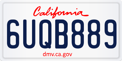 CA license plate 6UQB889