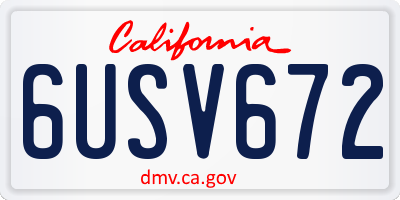 CA license plate 6USV672