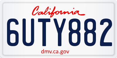 CA license plate 6UTY882
