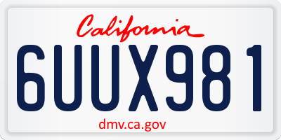 CA license plate 6UUX981