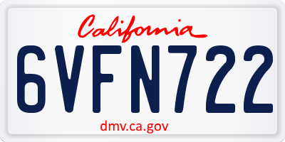 CA license plate 6VFN722