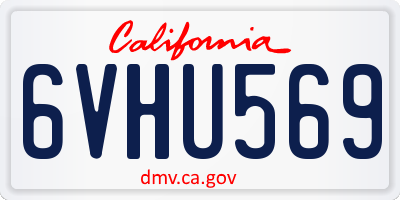 CA license plate 6VHU569