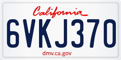 CA license plate 6VKJ370