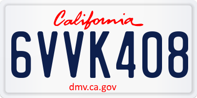 CA license plate 6VVK408