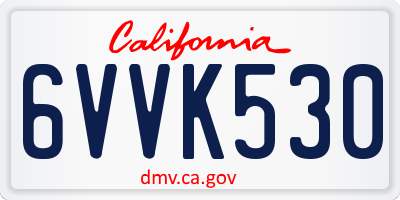CA license plate 6VVK530