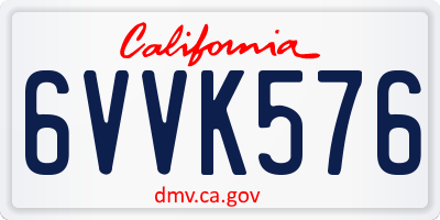 CA license plate 6VVK576