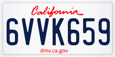 CA license plate 6VVK659