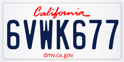 CA license plate 6VWK677