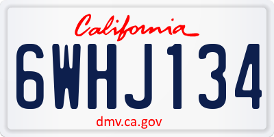 CA license plate 6WHJ134