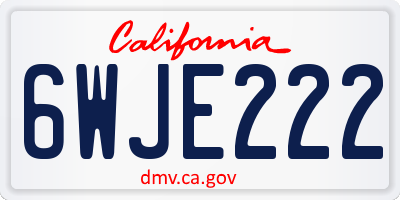CA license plate 6WJE222