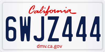 CA license plate 6WJZ444