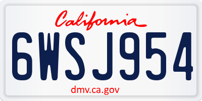 CA license plate 6WSJ954