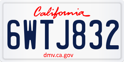 CA license plate 6WTJ832