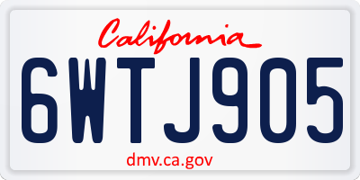 CA license plate 6WTJ905