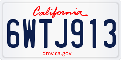 CA license plate 6WTJ913