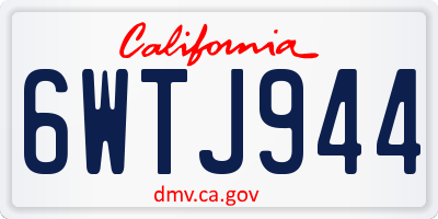 CA license plate 6WTJ944