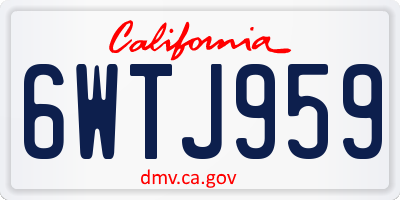 CA license plate 6WTJ959