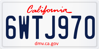 CA license plate 6WTJ970