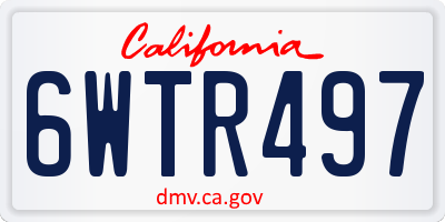 CA license plate 6WTR497