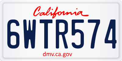 CA license plate 6WTR574