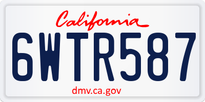 CA license plate 6WTR587