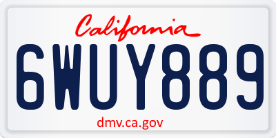 CA license plate 6WUY889