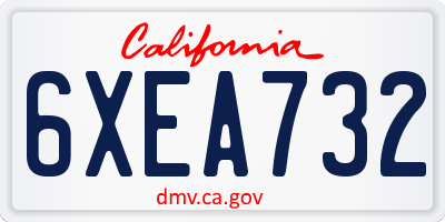 CA license plate 6XEA732